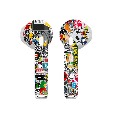 WRAPPED BLUETOOTH EARPODS - Sticker Bomb